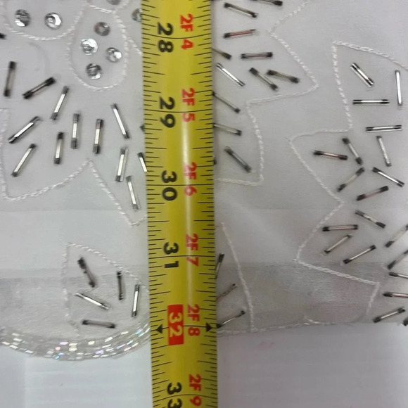 🤍”Gunit Fashions” Vintage White Beaded Tunic w/ “Snowflake” Pattern Size 2X 🩶 - Picture 15 of 17